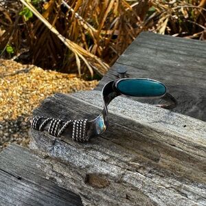 Native American Sterling SIlver Cuff with Turquoise
